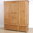 Metro solid oak triple wardrobe