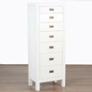 Milan Antique White 7Drawer Tallboy Chest