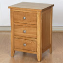 Milano Solid Oak 3 drawer Bedside Chest