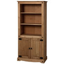 New Corona mexican pine 2 door bookcase