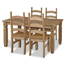 New Corona mexican pine 4ft dining set- hidden