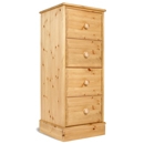 One Range Pine 4 Deep Drawer Slim Chest