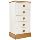 One Range Pine Painted 5 Drawer Slim Chest