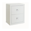 Plaza White 2 Drawer Bedside Cabinet 