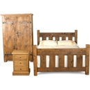 Rustic Plank Slatted Bedroom Set