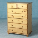 Seconique Sol Pine 5+2 Drawer Chest