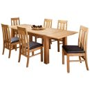 FurnitureToday The Lyon Oak slatted chair extending dining