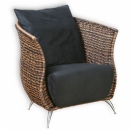 Tokyo rattan curved armchair