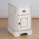 Versailles white painted 1 door 1 drawer bedside