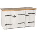 FurnitureToday White Painted Plank Three Door Sideboard