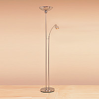 Floor Lamp with Spot Reading Lamp Satin Chrome Finish