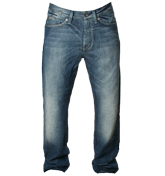 Blue Straight Leg Jeans - 32` Leg