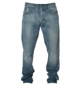 Mid Blue Straight Leg Jeans