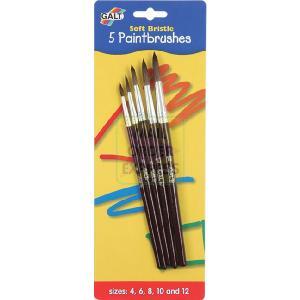 5 Paintbrushes Soft Bristle