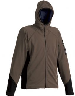 DENZEL FULL ZIP GORTEX MENS GOLF HOODIE Chocolate/Black / Large