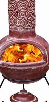 Gardeco Espiral Clay Chiminea - Red