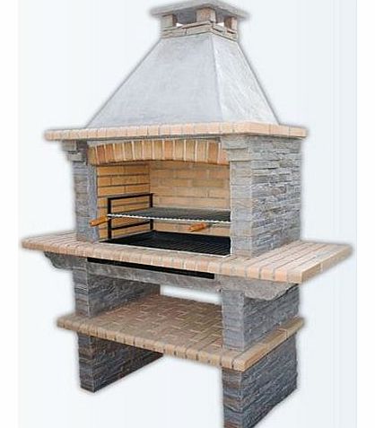 Garden Secrets Mediterrani Slate Masonry BBQ - Charcoal BBQ