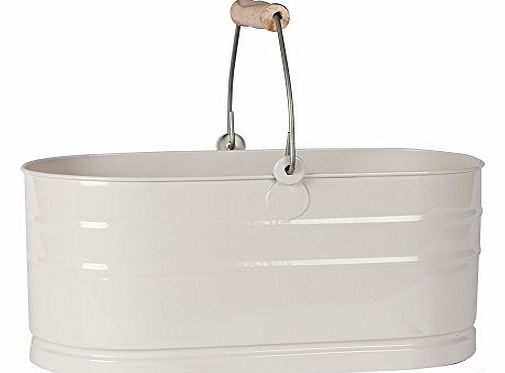 Chalk Coloured Utility Storage Metal Bucket