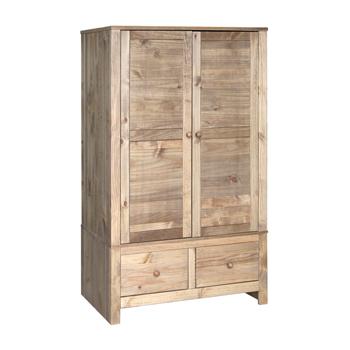 Cortez 2 Door 2 Drawer Pine Wardrobe