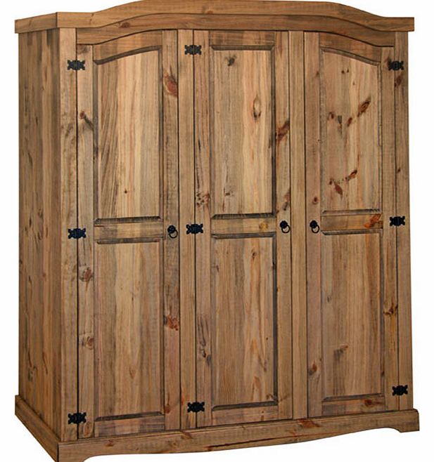 Toluca Corona 3 Door Pine Wardrobe