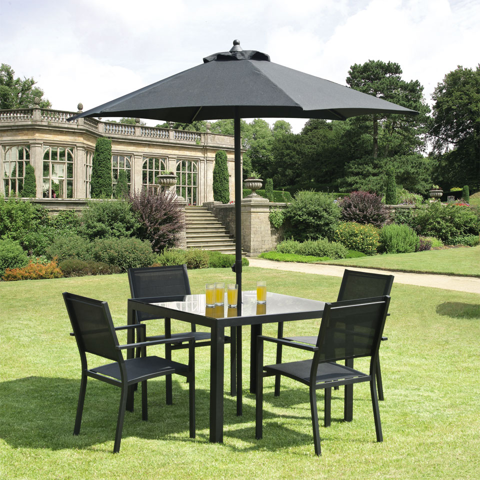 Torino 1m 4 Seat Aluminium Garden Dining Set