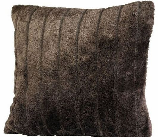 DARK CHOCOLATE PLAIN FAUX FUR CUSHION COVERS 17`` X 17``