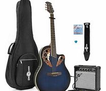 Deluxe Roundback Guitar and 15W Amp Pack Blue