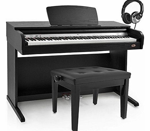 Gear4music DP10 Digital Piano   Deluxe Stool Pack Matt Black