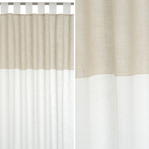 Tab Top Voile Panel- White / Cream- W150 x Drop 150cm