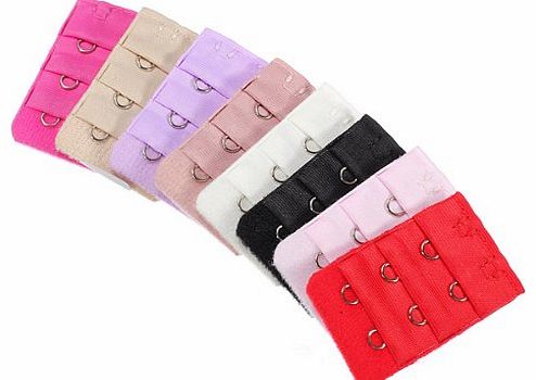 5pcs Fashion Ladies Bra Lingerie Strap 2 Hooks Cotton Extender Extension Colors