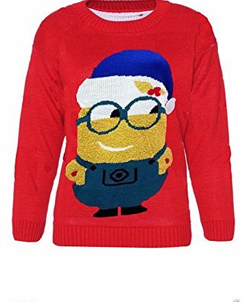 CHILDRENS KIDS BOYS GIRLS DAVE MINNION CHRISTMAS JUMPER 5-12 YEARS