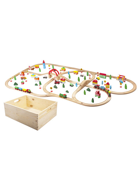 Leomark Wooden Train Set - 145 pieces