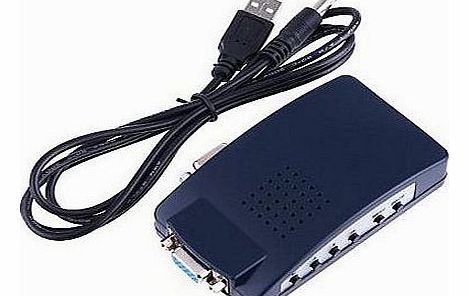 PC VGA to AV TV RCA Video Adapter Converter Switch Box Laptop Notebook to TV