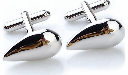 Generic Stainless Steel Men Cuff Link CUFFLINKS Shirt Set Curve Drop Silver 20mm