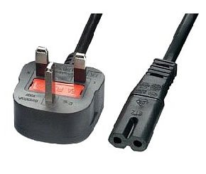 UK 3 Pin Plug to Fig 8 Power Lead - 2m