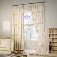 Curtains Lined Pencil Pleat Cream 132 x 137cm