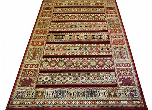 Aztec Chenille Rug - Red - 100 x 140cm