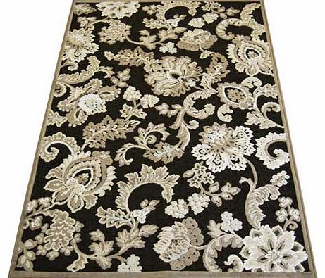 Genova Marseille Espresso Floral Chenille Rug -