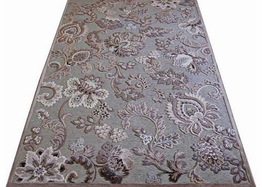 Marseille Floral Chenille Runner - Silver