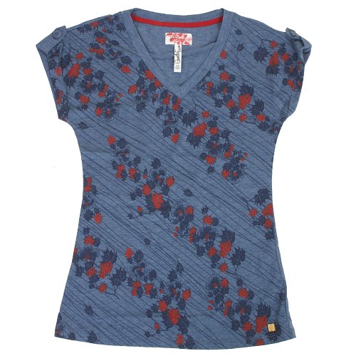 Ladies Gentle Fawn Summit Print Top Navy Heather