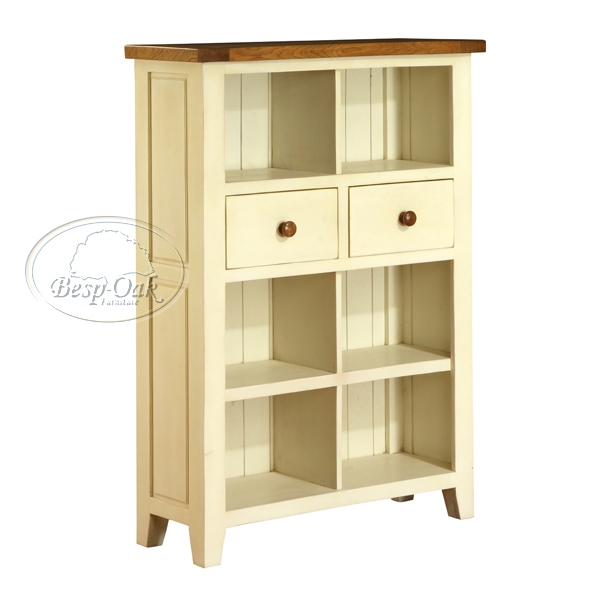 georgia Painted 2 Drawer Bookcase - Cream or