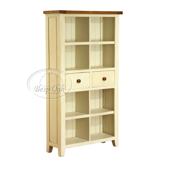 georgia Painted 2 Drawer Tall Bookcase - Cream