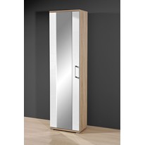 Prime Single Mirrored Wardrobe in Oak and White