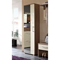 Reve Single Mirrored Wardrobe in Dark Oak and