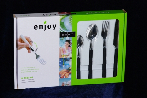 24 Pce Cutlery Black