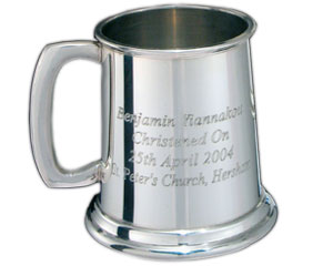 Getting Personal Engraved Half Pint Pewter Tankard