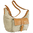 Front Pocket Compact Canvas Hobo Bag