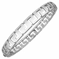 Saffo - White Gold Greca Bracelet