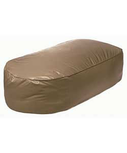 Faux Leather Beanbag Lounger - Latte