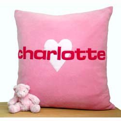 Personalised Appliqued Cushion Fuchsia